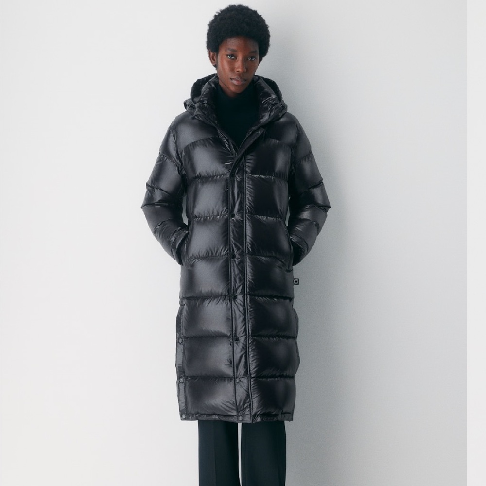Aritzia Black Long Puffer Coat